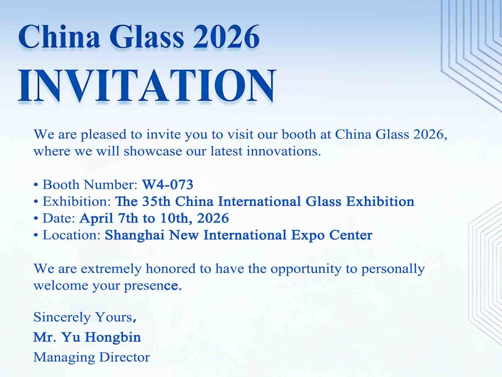 Jüngste Firmenblogs über China Glass 2026 findet in Shanghai statt