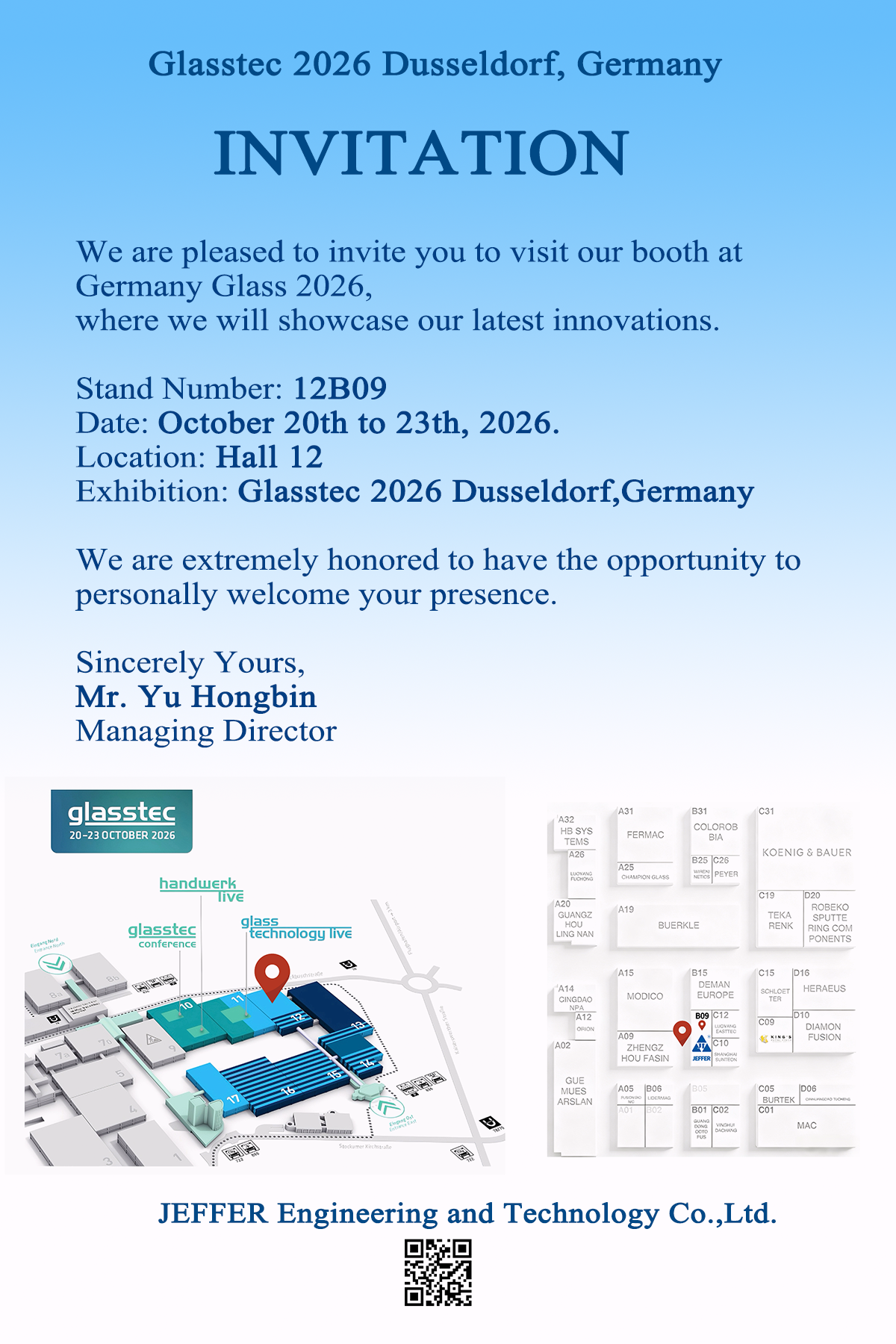 Jüngste Firmenblogs über JEFFER Engineering stellt auf der Glasstec 2026 aus